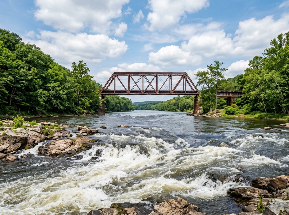 Connecticut River railroad bridge in Enfield